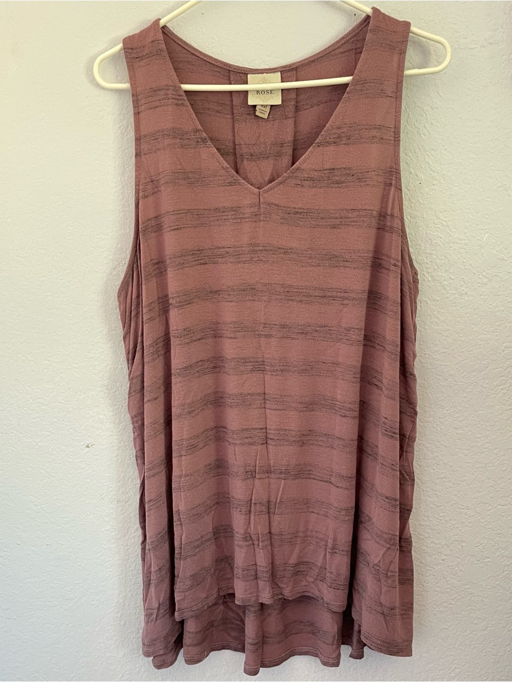 Knox rose XXL Striped Mauve V-Neck Sleeveless Tunic